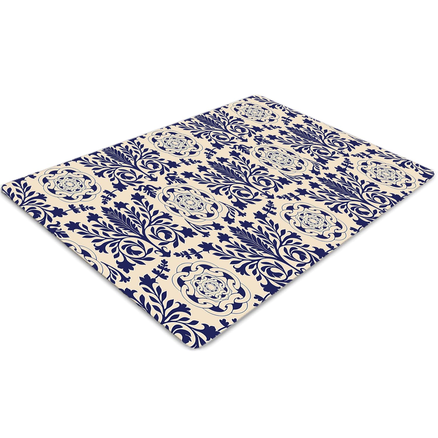 Tapis de chaise rectangulaire 100x70 cm protecteur en PVC bleu