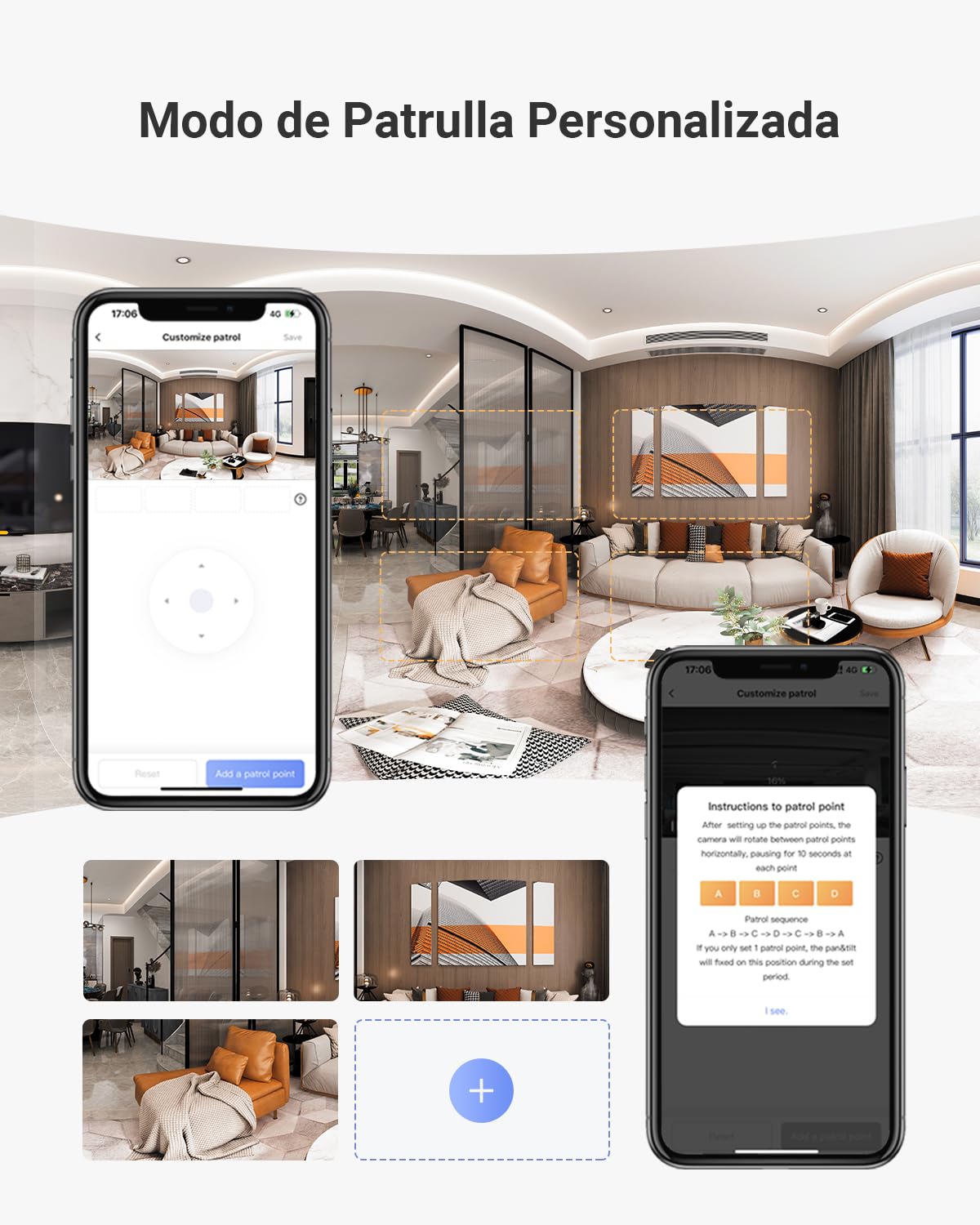 EZVIZ 8MP Cámara Vigilancia WiFi Interior con Doble Lente(4MP+4MP),Cámara IP Seguridad 360°,AI Detección de Persona/Mascota,Seguimiento Automático,WiFi 2,4/5 GHz,Llamada Bidireccional 512GB,C7