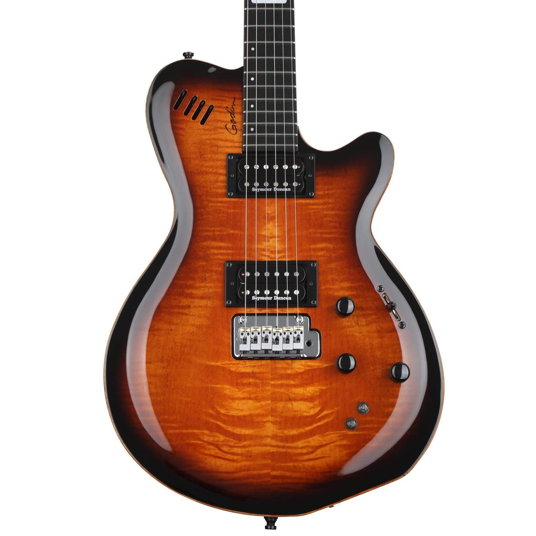 Amazon.com: Godin (024124) LGXT Cognac Burst Flame Guitar/Bag
