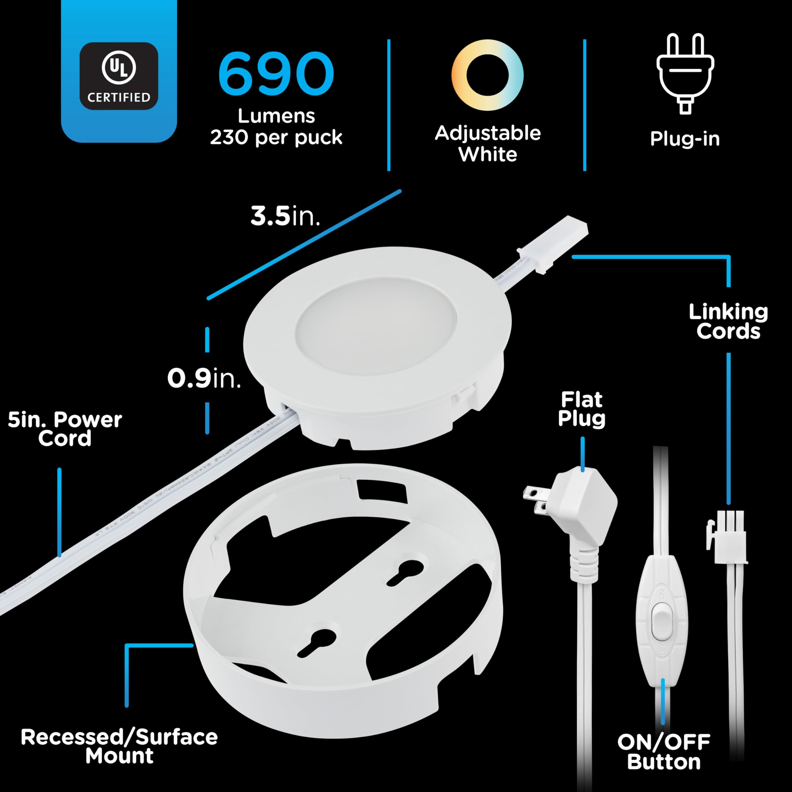 Amazon.co.jp: Enbright 埋め込み面LEDパックライト、3パック