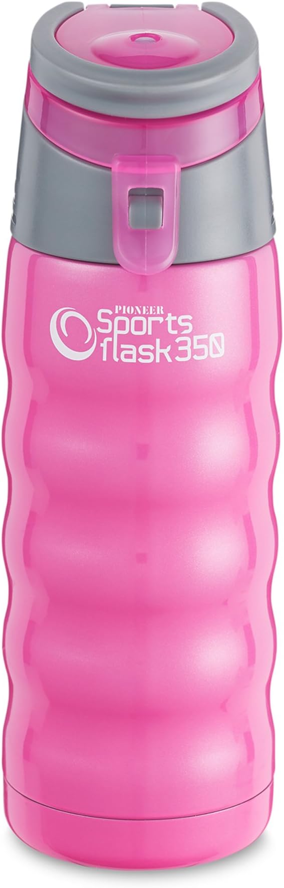 PioneerStainless Steel Sports Flask, Double Wall Vacuum Insulated Drinks Bottle, 350ml, Pink