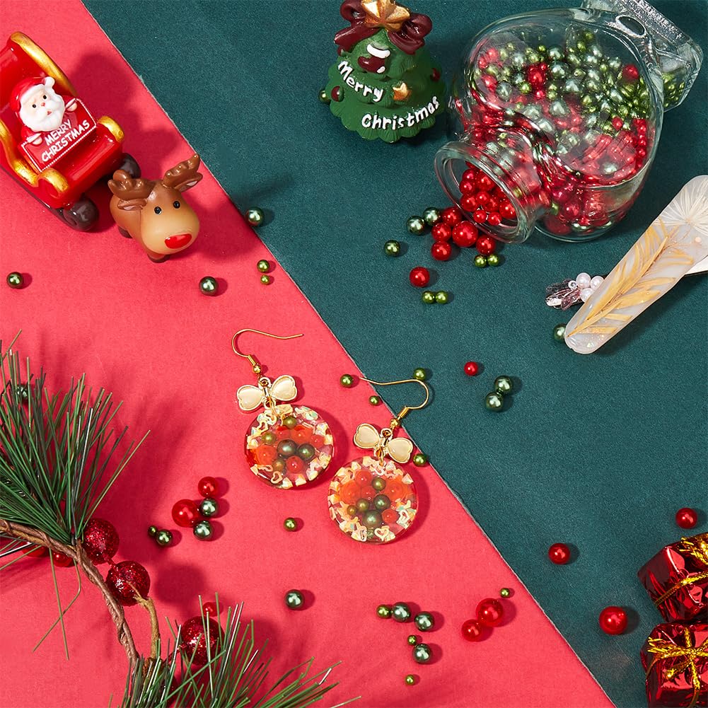 SUNNYCLUE About 1500~2000Pcs Christmas Vase Filler Beads Red Green No Hole Bead Bulk Plastic Holiday Xmas Round Floating Candle Loose Beads for Fillers Party Decorations Jewellery Making DIY Crafts - Image 4