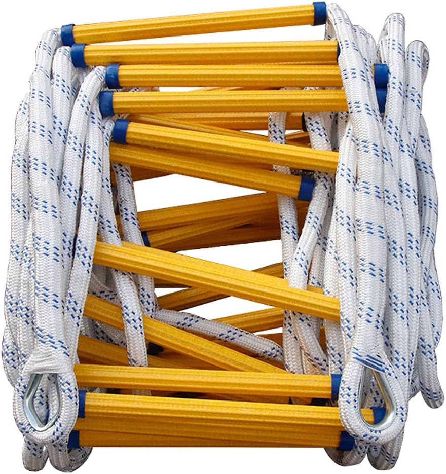 Rope Ladder,Emergency Fire Escape Ladder Rope Ladder,Emergency Ladders Escape from Window and Balcony with Hooks/20M