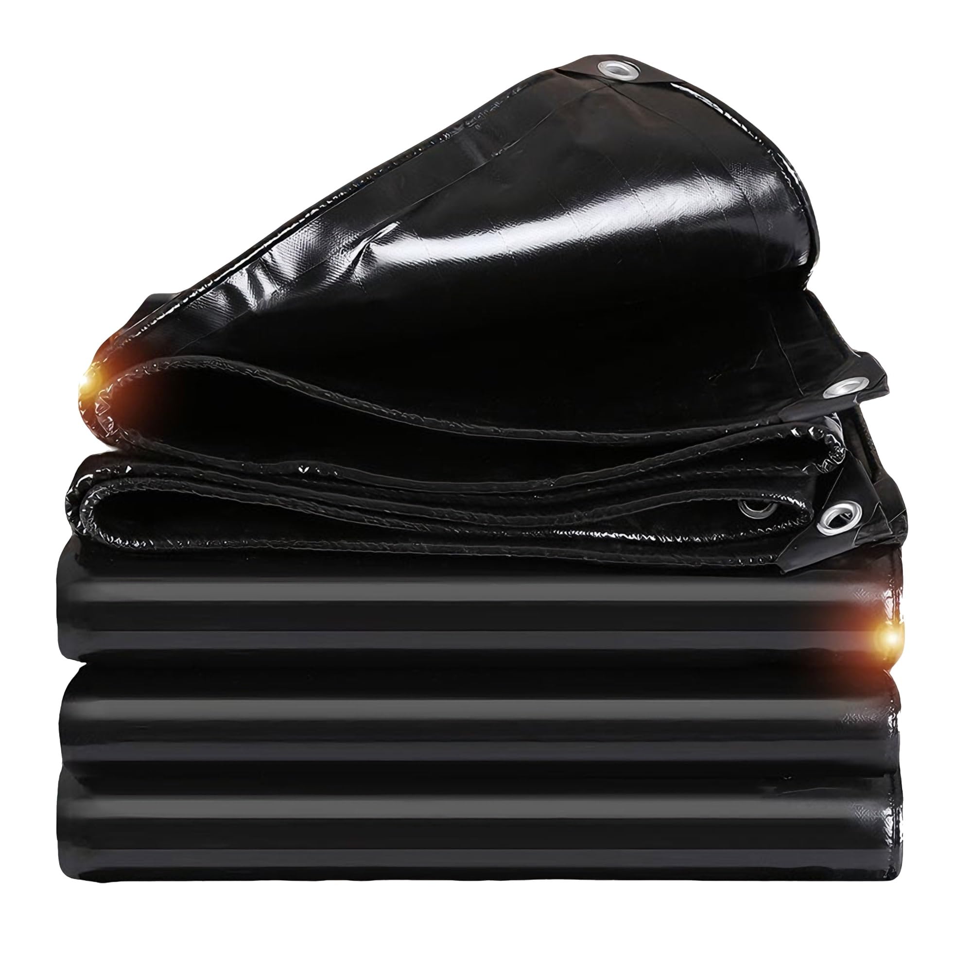 Tarpaulin Waterproof Heavy Duty 520g/m² 0.5x12m 100% Waterproof Tarps Multi-Purpose Cover for Kennels Chicken Coops Fishpond Hay Log Pile Roof Trailer Outdoor Furniture Ground Sheet Black