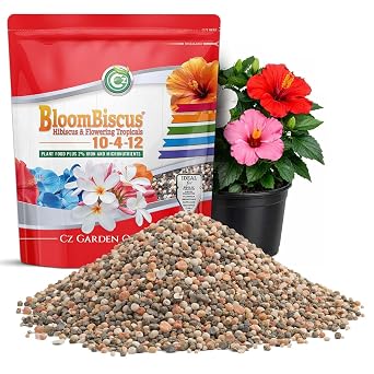 BloomBiscus Hibiscus 4LB Plant Food - Made in USA - 2% Iron Fertilizer for Bird of Paradise, Angel Trumpets, Plumeria, Bromeliads, Canna Lily, Heliconia, Ixora, Flowering Tropicals!