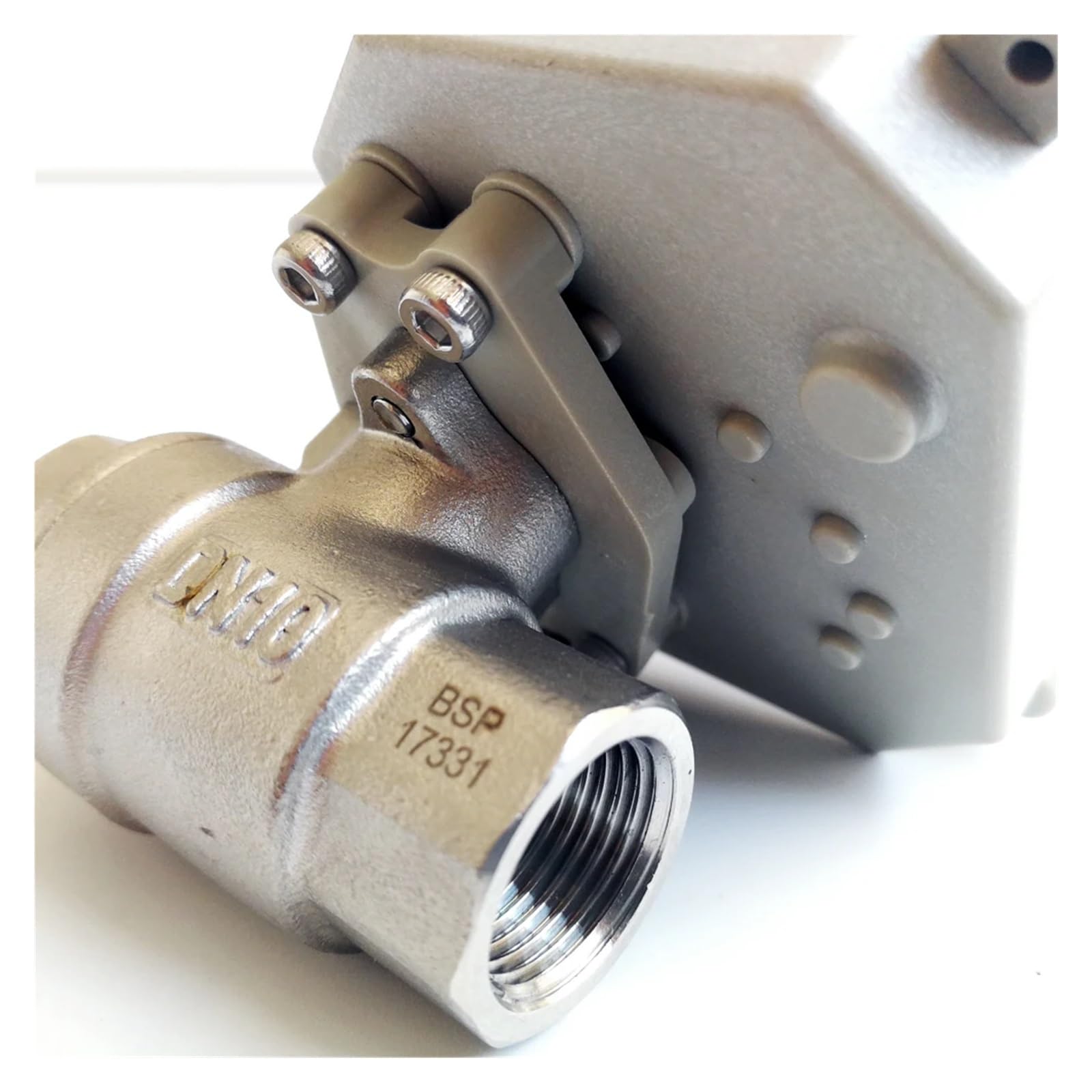 Válvula de bola motorizada de acero inoxidable de 3/8'' CC 5 V con anulación manual e indicador, válvula eléctrica de 2 vías DN10 for sistemas de alta tensión y aire acondicionado.(Bsp,DC5V-CR201)