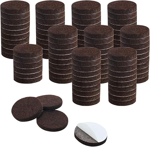uxcell 100 almohadillas redondas de fieltro para muebles, de 1 14 pulgadas, autoadhesivas, antideslizantes, antiarañazos, para gabinete, silla,
