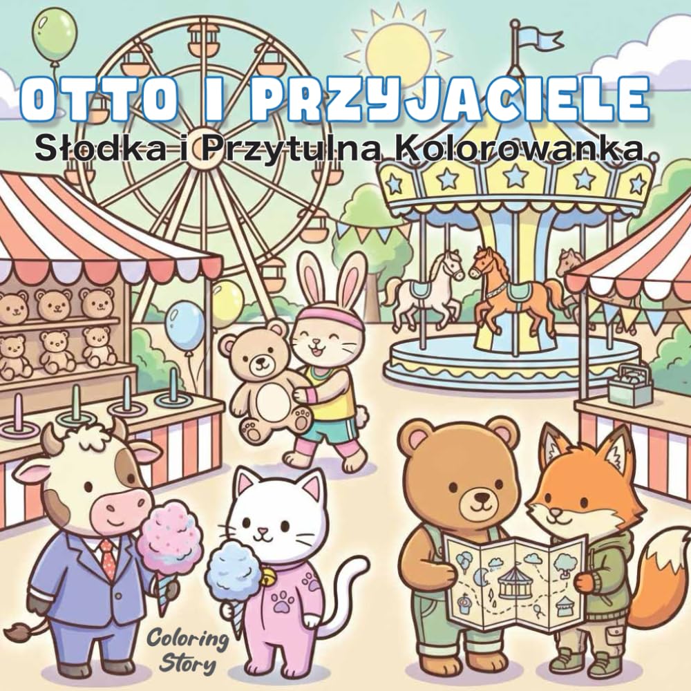 OTTO i Przyjaciele: Słodka i Przytulna Kolorowanka dla Dorosłych i Młodzieży - 40 Uroczych Zwierząt z Grubymi Liniami do Relaksu i Odstresowania (Styl Hygge & Cozy)