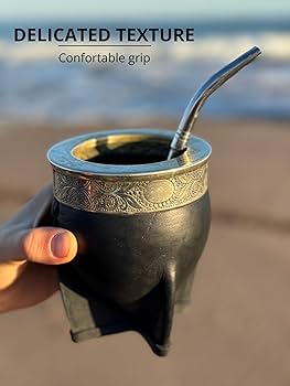 Yerba Mate Cup, Naturlig Kalebass Rostfritt Stu00e5l Kopp Set Med Yerba Mate Cup, Naturlig Kalebass Rostfritt Stu00e5l Kopp Set Med