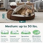 Furhaven Pet Lit de chien - Coudre rond orthopédique Nid Faux Sheepskin Snuggery Blanket Burrow Pet Bed w/Cover amovible pour chiens & Chats, Espresso, 26-Inch, Sherpa Espresso, 26" Base (95308031)