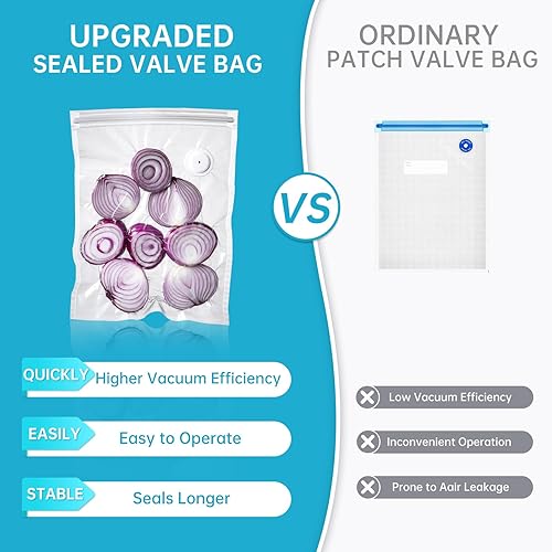 Miniatura 7 de Sellador al vacío de mano para alimentos con 22 bolsas reutilizables Sous Vide, máquina selladora compacta inalámbrica para viajes, preparación de