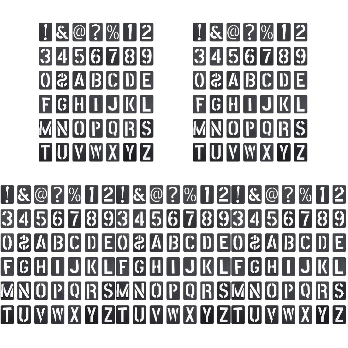 Tofficu 5 Set stampini per lettere riutilizzabili stencil per dipingere per l'artigianato modelli di pittura numero stencil per pittura Template per pittura modelli di alfabeto pp Black