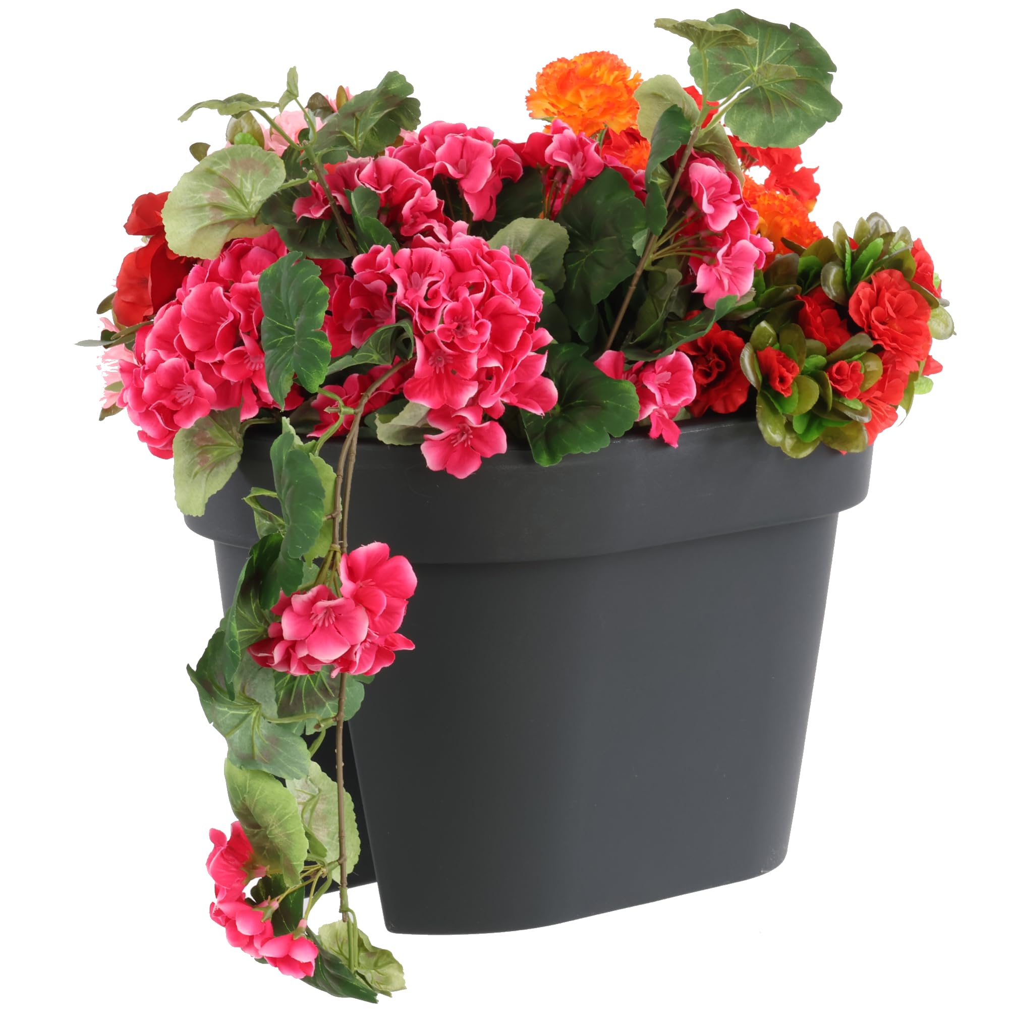 botle Lot de 3 jardinières ovales pour balcon - 39,5 cm - 12,3 l - Anthracite