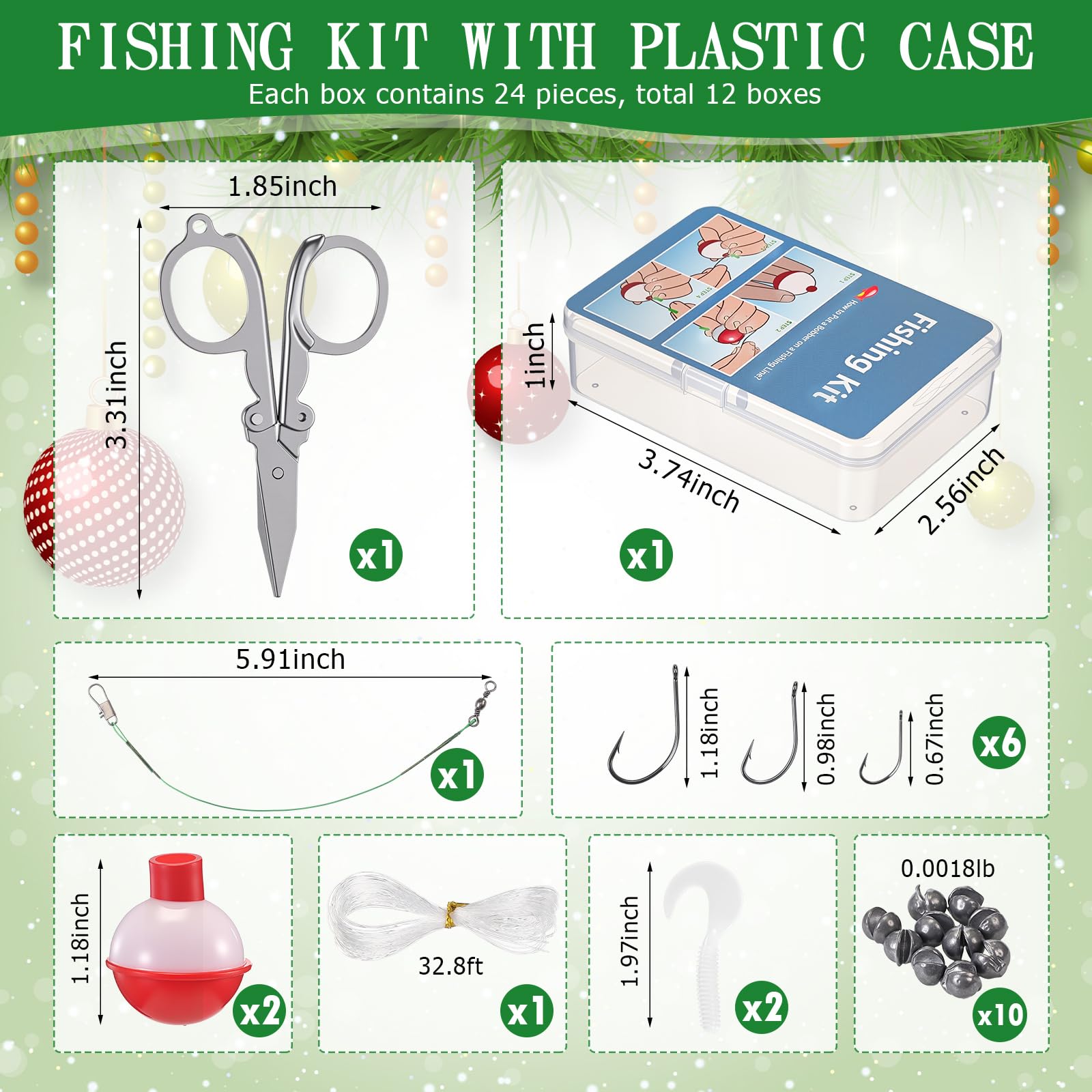 Soulchen Confezione da 36 articoli per donazioni di beneficenza cristiane, include 12 set di palline da calcio sgonfiate di dimensioni 5 con pompe, 12 mini kit da pesca, 12 mini torcia portatile con