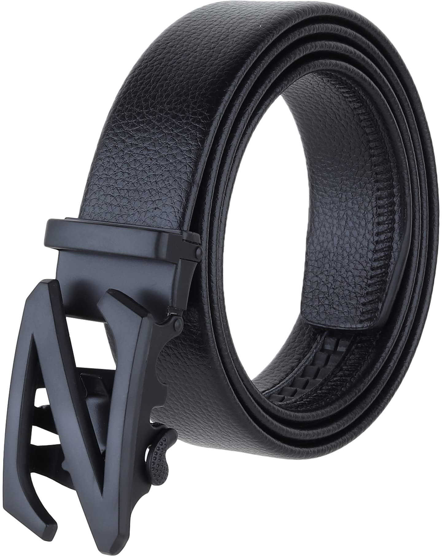 Men's PU Leather Black Autolock Grip Belt RAB-58-image-40