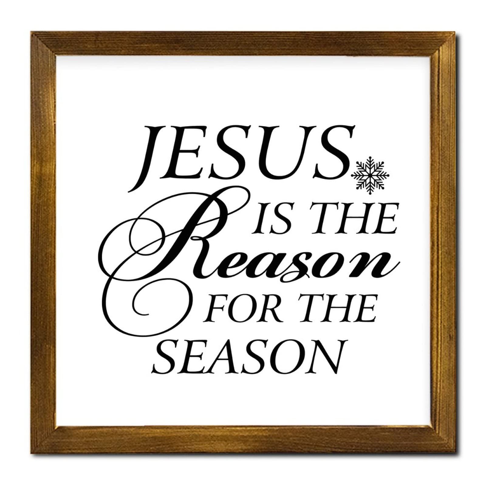 Jesus is The Reason for The Season Framed Wood Sign Bible Verse Wooden Wall Sign Retro Wall Art Decor for Home Restroom Bathroom Toilet Kitchen 7x7 ...