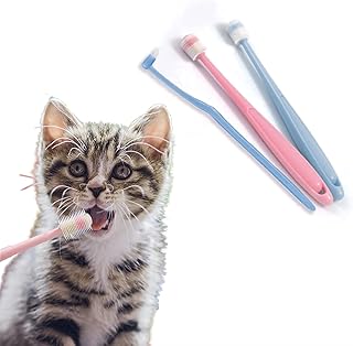 YMPEKA 3Pack Small Dog Toothbrush Cat Tooth Brush Brushing Kit pet Toothbrush Cat Dental Care,Deep Clean Acne Chin Treatme...