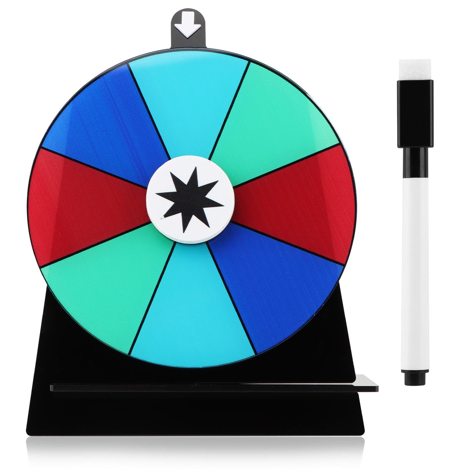 TILZIKA 6 Inch Prize Wheel, 8 Slots Color Tabletop Roulette Wheel for Party