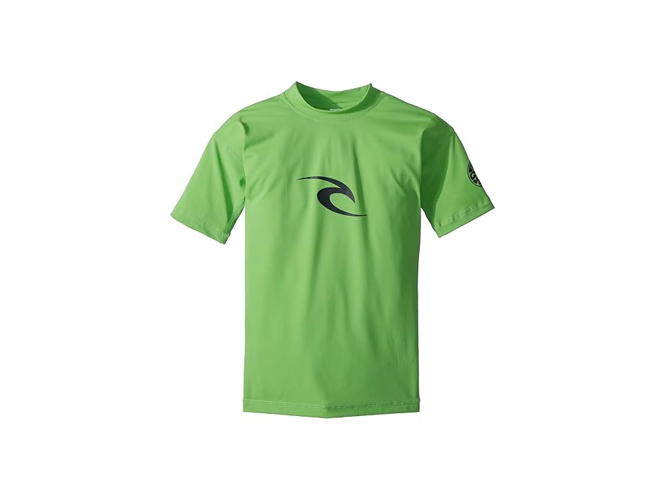 

Rip Curl Kids Corpo Short Sleeve UV Tee (Big Kids) (Lime) Boy's Swimwear