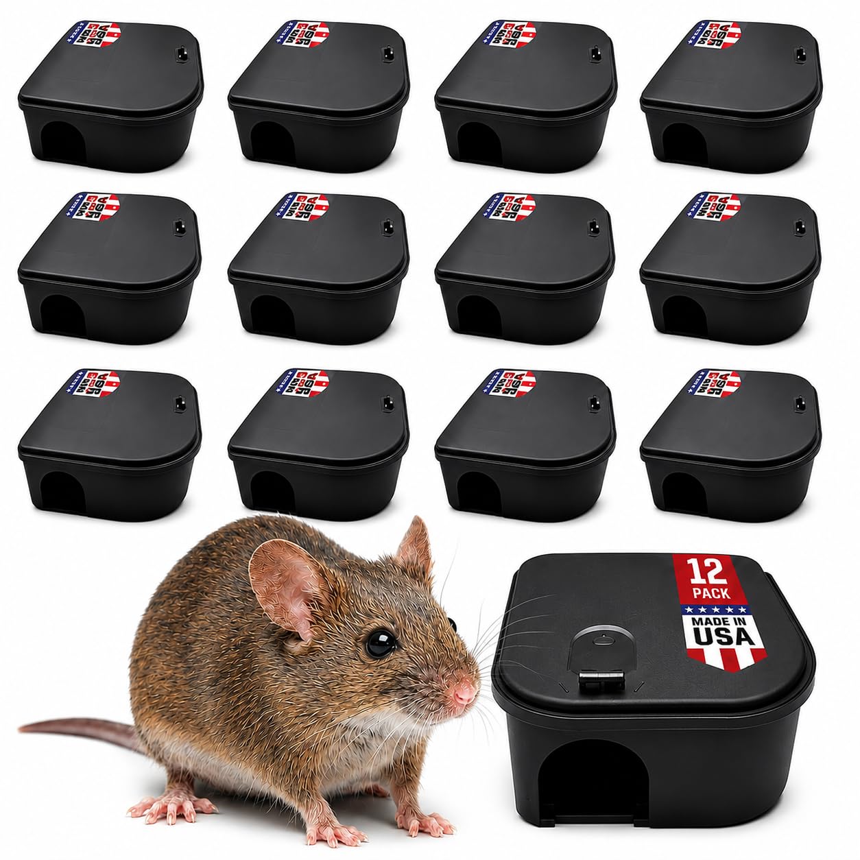 Photo 1 of Exterminators Choice Mice Bait Station Boxes (12 Pack)