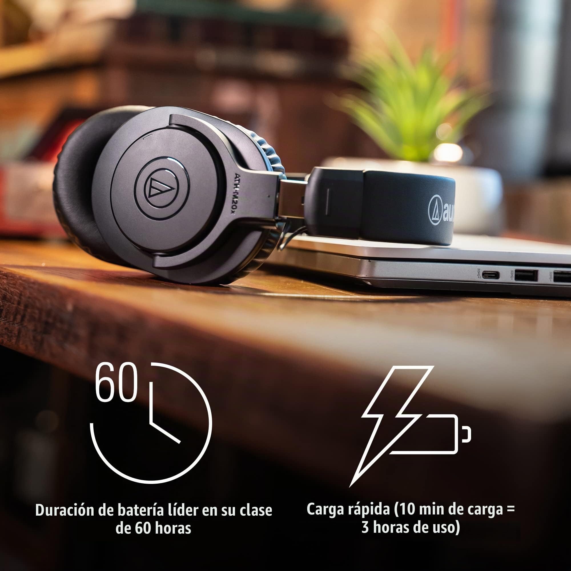 Audio Technica ATH-M20XBT Bluetooth Wireless Professional Monitor Over-Ear Headphones (Black)