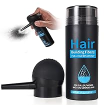 Fibre per la costruzione dei capelli, polvere per capelli in fibra di qualità professionale, fibre per ispessimento dei capelli Nero