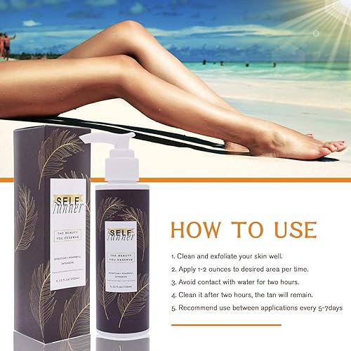 Miniatura 6 de Self Tanner Sunless Loción bronceadora  Loción bronceadora interior para camas de bronceado al aire libre Sun-Kissed Glow Non-Transfer Bronzing