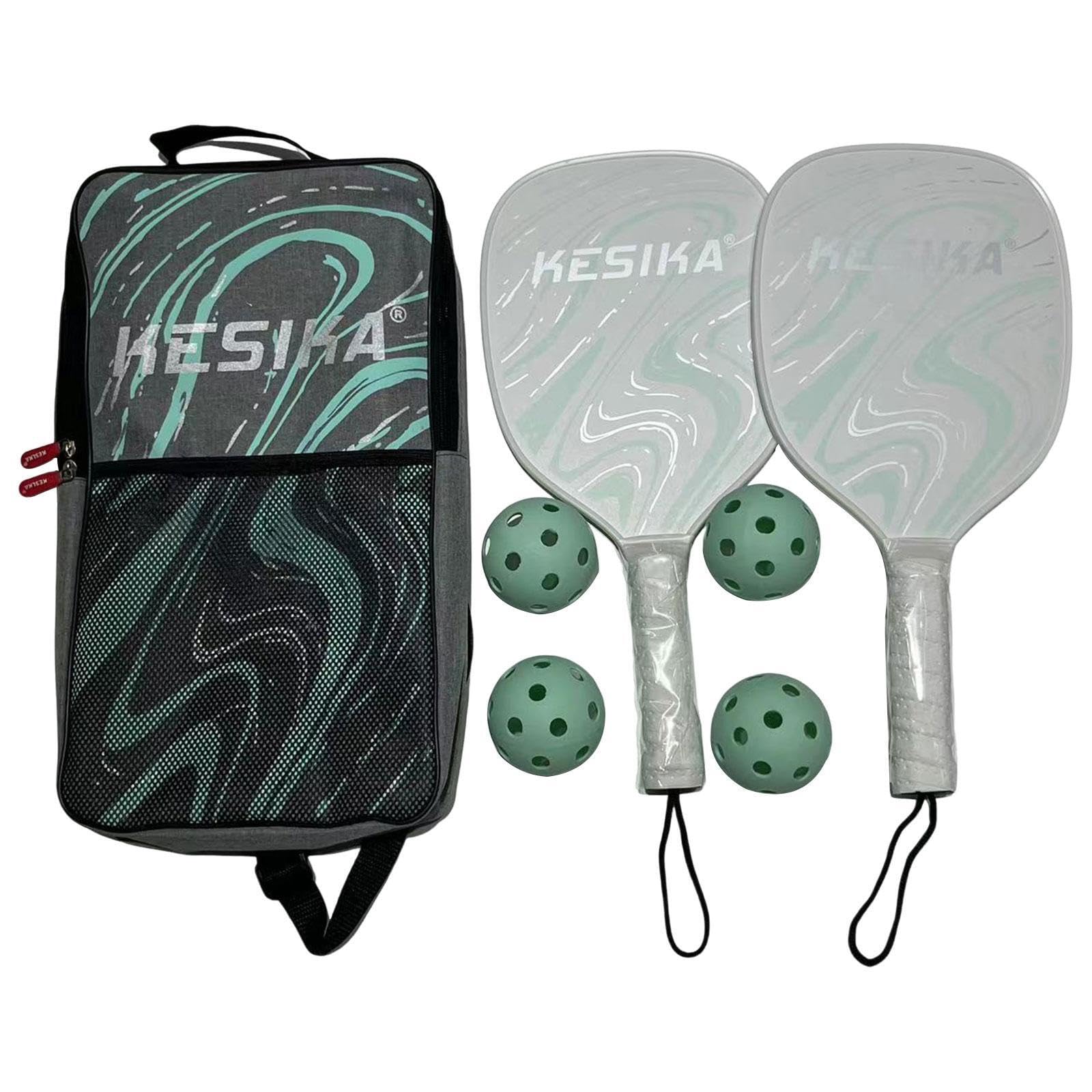 Set di 2 Racchette da Pickleball con Borsa,Verde,41.5x20.5 cm