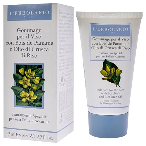 Miniatura 4 de L'Erbolario Exfoliante de aceite de salvado de arroz y corteza jabonosa, con microgránulos suavizantes, elimina todas las impurezas y las células