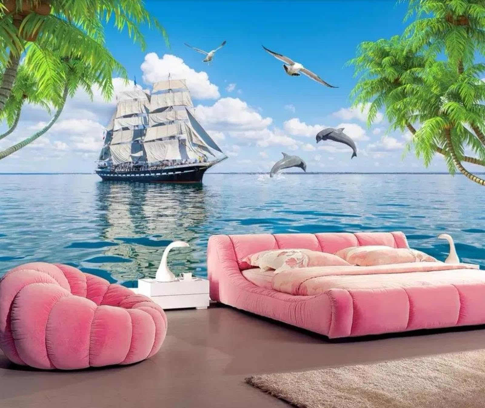 Papier peint 3d paysage marin grand format pour chambre à coucher zen