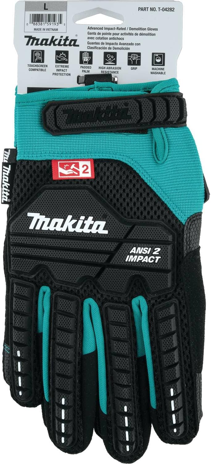 Makita T-04282 Advanced ANSI 2 Impact-Rated Demolition Gloves (Large)