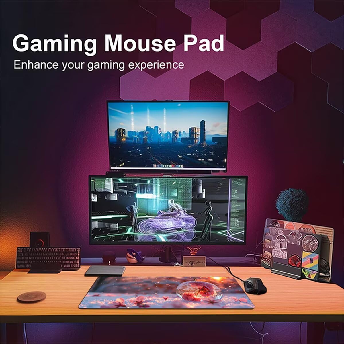 Tappetino per Mouse Gaming XXL 1200x600x3mm – Ufficio Mousepad Grande – Migliora la Velocità e la Precisione Tenuta Stabile Sottomano per Ufficio e Casa Accessori Scrivania – Nevicare Fiore LMDT11028