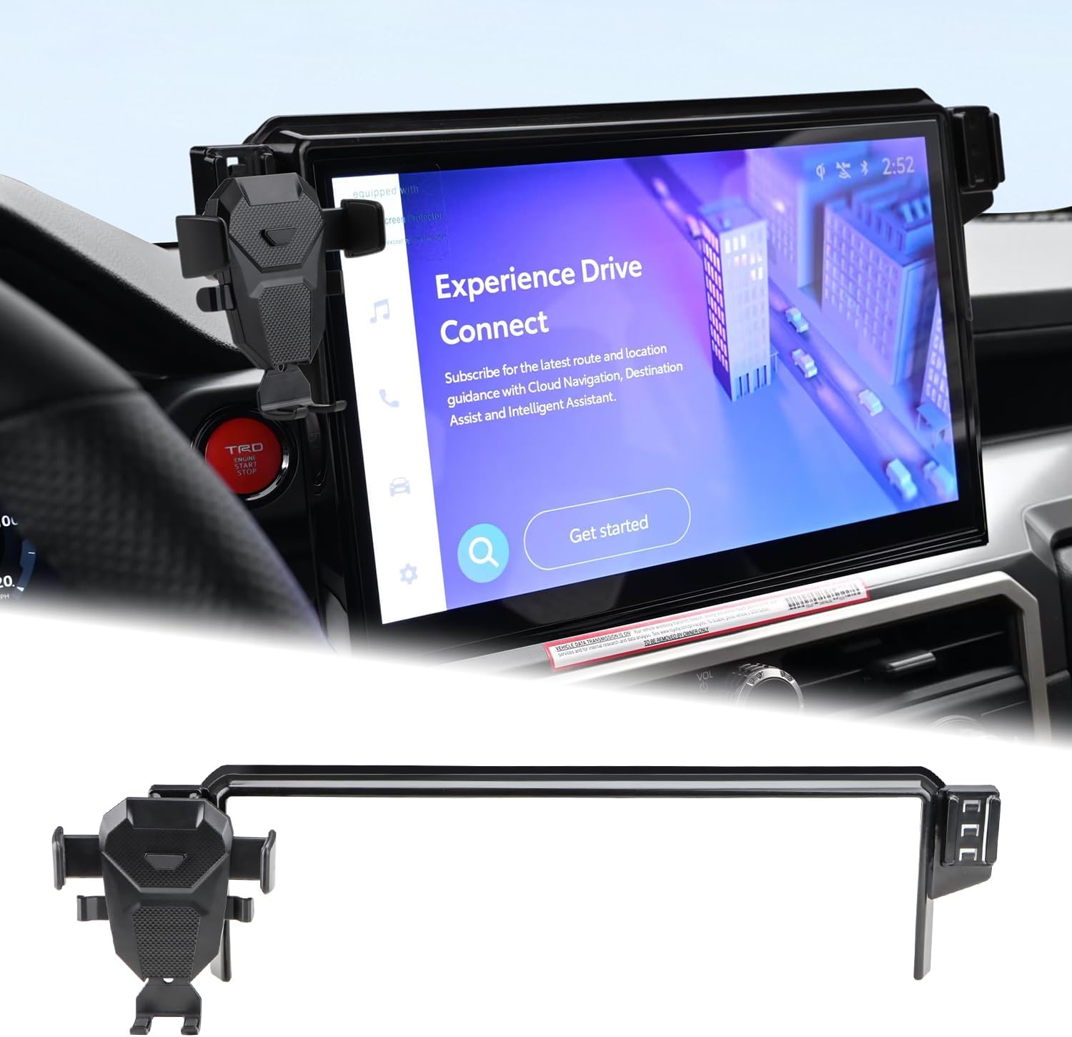 auovo Car Phone Holder Compatible with Toyota Tacoma 2024 2025 Accessories 14-Inch Screen Phone Mount Cell Phone Automobile Cradles Hands-Free 360 Degree Rotation (Only fit 14″ Screen)