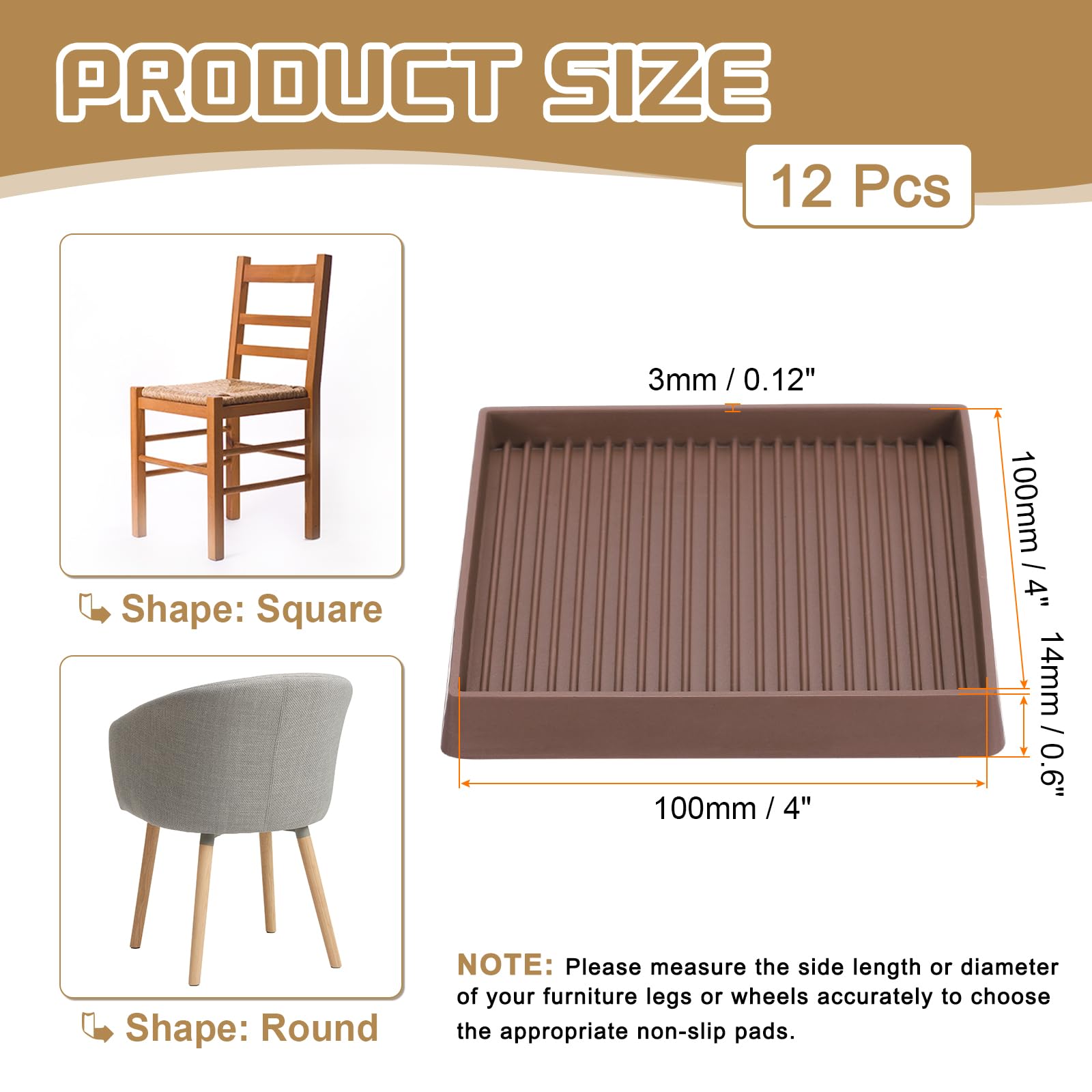 PATIKIL 4 Inch Rubber Furniture Pads - Image 2
