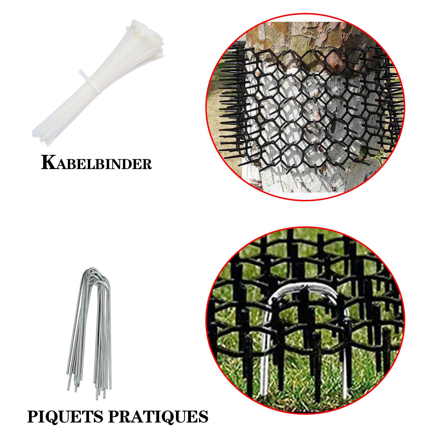 KEELYY Pinchos Anti Gatos, Alfombrilla Repelente para Gatos, Rejilla Antiespinas contra Gatos, Barrera para Animales con Púas, Barandilla para Jardin de Plástico, 20 x 15 cm, 12 Unidades