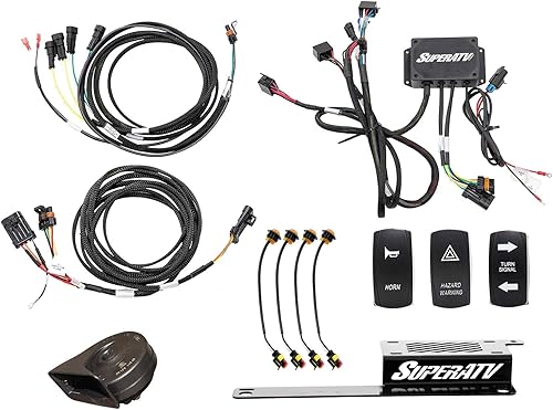 SuperATV Kit de señal de giro de lujo para Polaris RZR S 1000 2016-2018  Plug &amp; Play  Street Legal  Fácil instalación  LED de bocina y ámbar