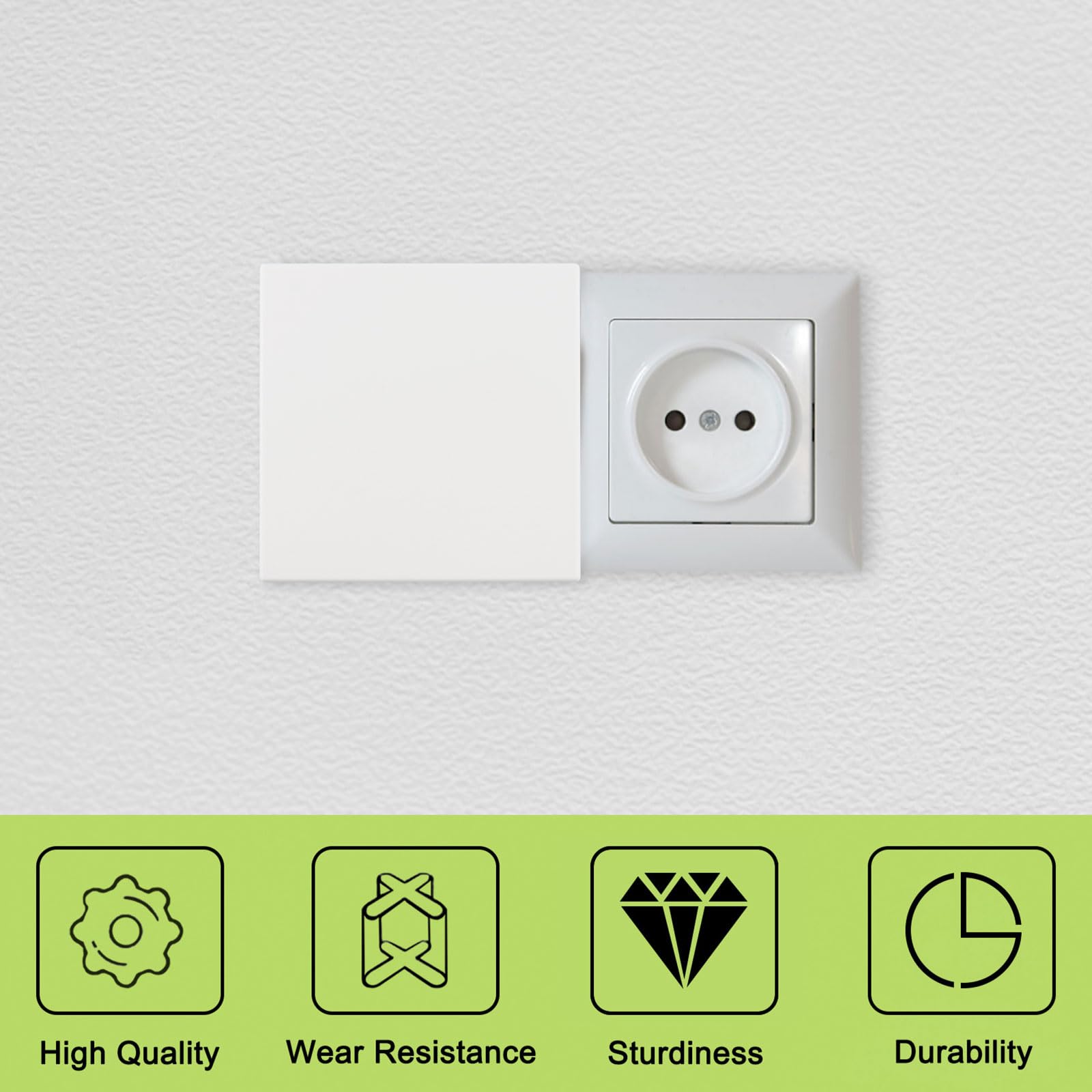 UFURMATE 4Pcs Screwless Blank Outlet Plate - Image 3