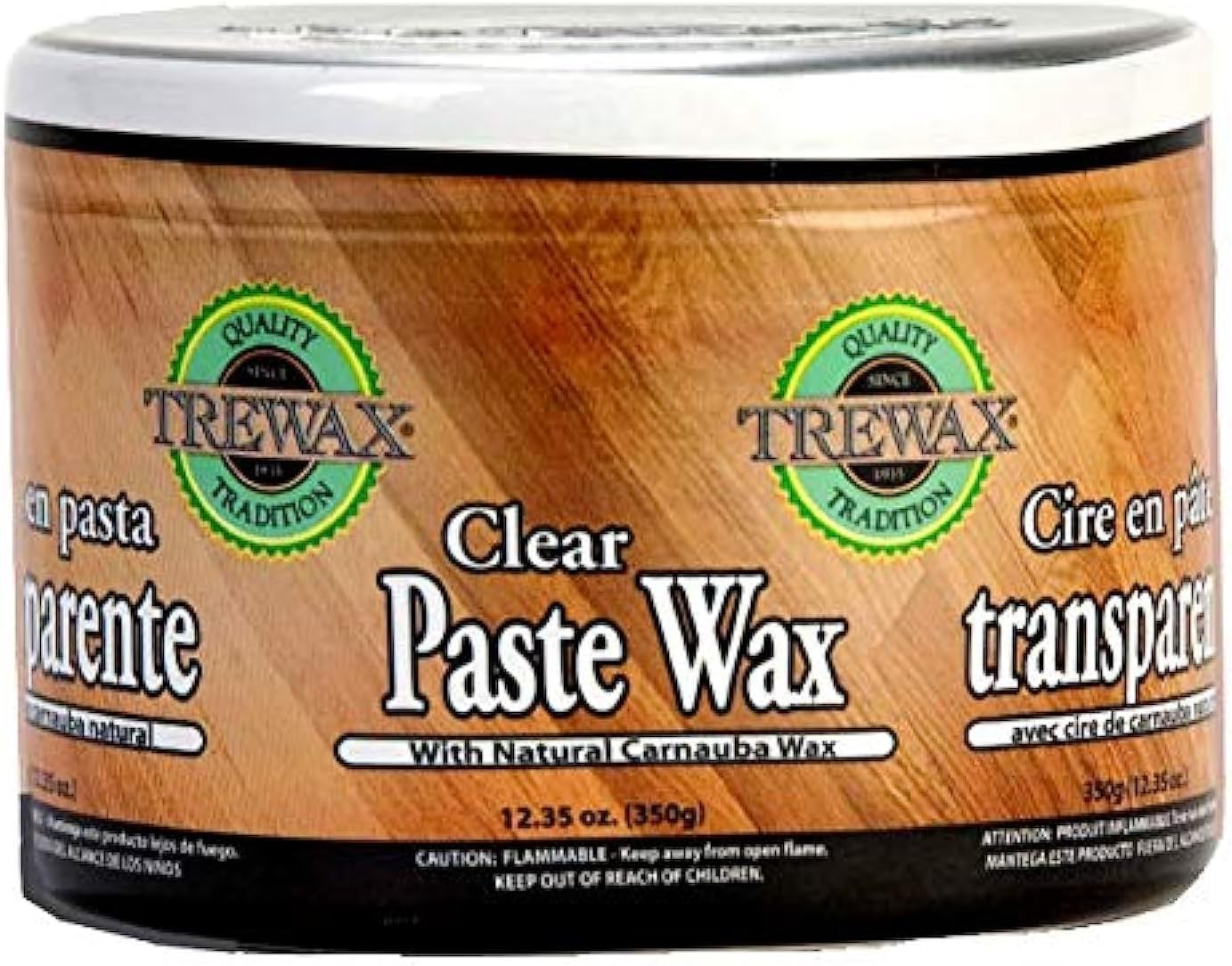 Paste Wax with Carnauba Wax, Clear, 12.35-Ounce, Ideal on Hardwood Floors, Fine Furniture, Granite, Marble and Bronze
