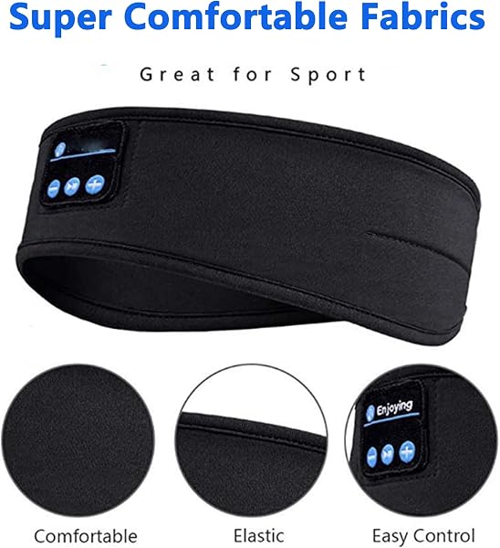 Ski Headband, Bluetooth Music Headband for Skiing, Soft, Helmet-Friendly Design, Wireless Headband Headphones with Built-In Speakers for Sleeping, Outdoor Sports (Black) - 4