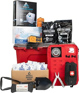 Shelter in Place Kit 2+ Week Emergency Home Preparedness System with Food, Water, Medical, Power & Hygiene Supplies, Waterproof Tote, Disaster Readiness for Families & Households