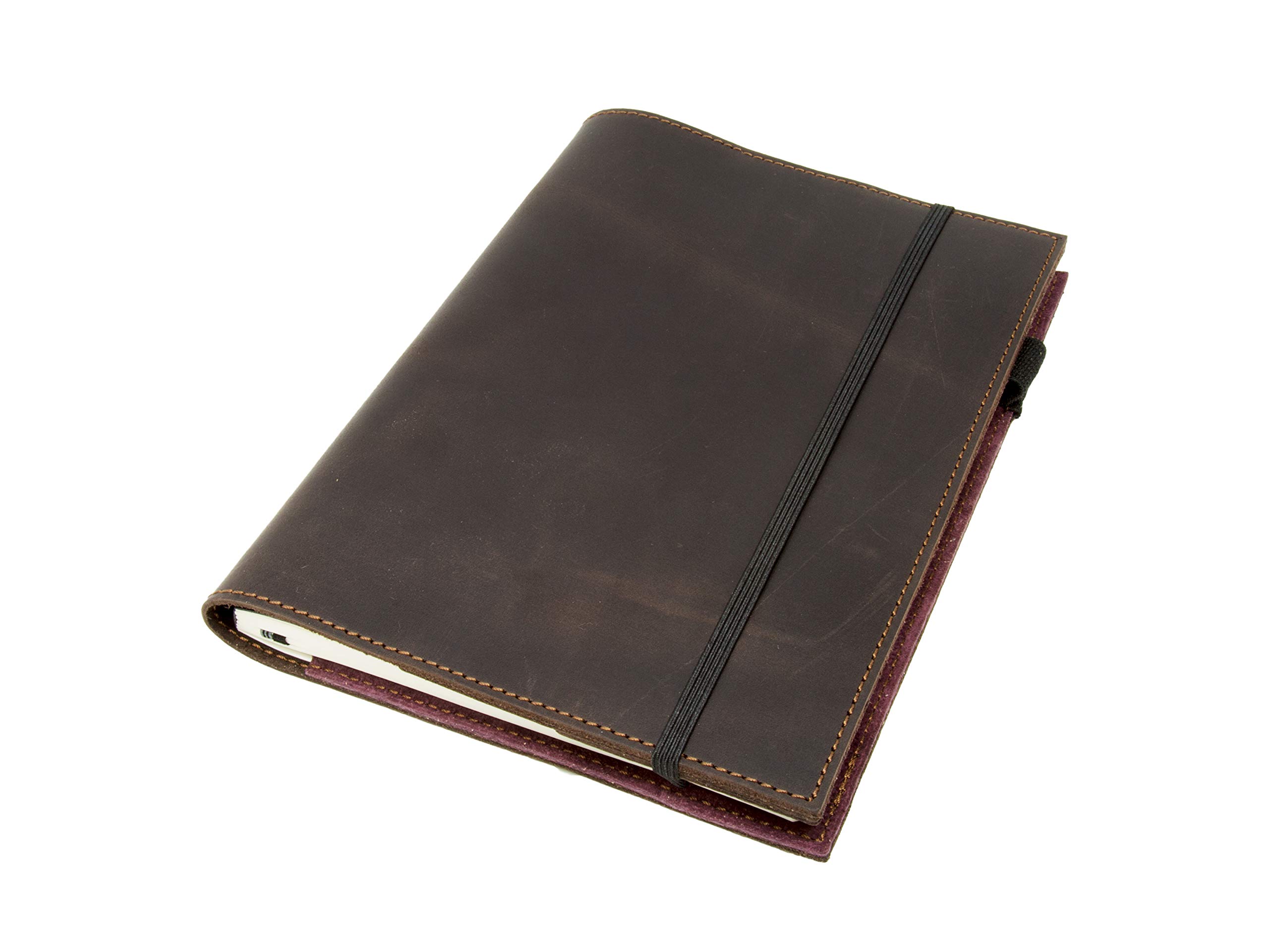 Leuchtturm1917 Tagebuch aus Leder, mittelgroß, A5 (14,6 x 21 cm), Softcover, Notizbuch, Reisetagebuch, Einband, Used-Look, nachfüllbar, Schreibtagebuch mit Gummibandverschluss, Braun