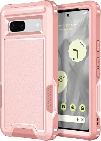 Ankoe for Google Pixel 7a Case, 3 in 1 Heavy Duty Shockproof Protection Hard Plastic+Silicone Rubber Hybrid Drop Protective Case for Google Pixel 7a Pink