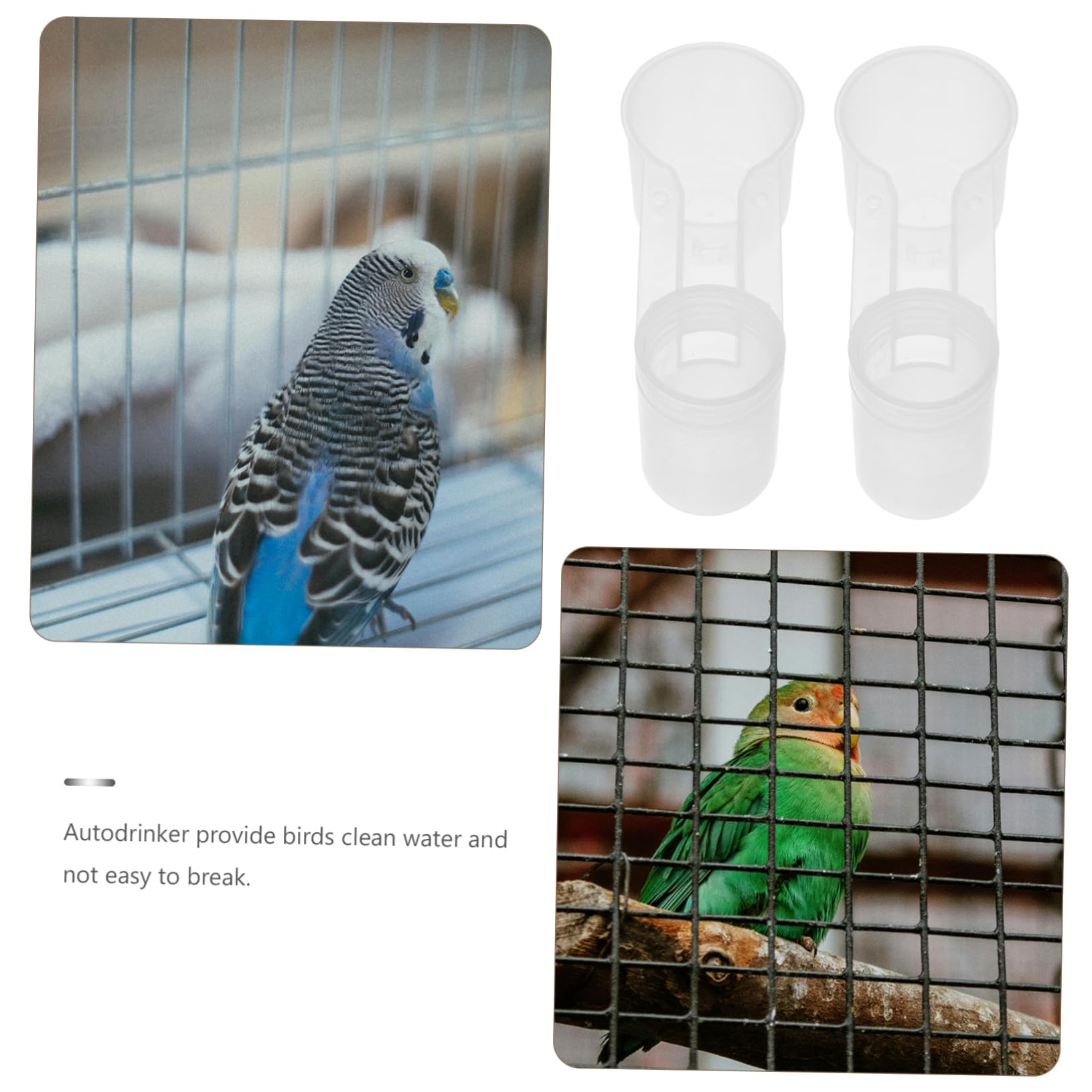 Abbeveratoio per Uccelli 10 Pezzi in Plastica Bianco Doppia Porta per Pappagalli e Piccioni, Facile da Pulire, per Casa o Negozio di Animali