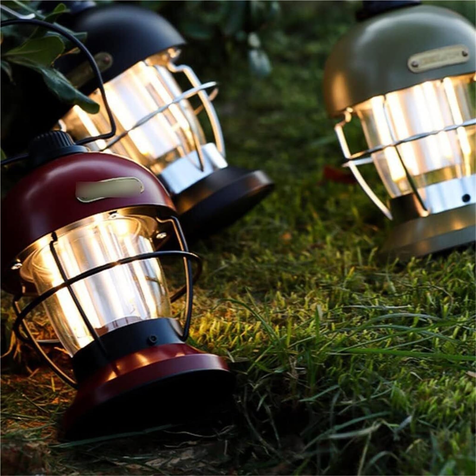 Tragbare Campinglaterne – Zeltlampe mit USB-Ladekabel, Stimmungsbeleuchtung für Abenteuer im Freien, kompaktes Design (grün)