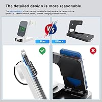 Vista 6 de Wireless Charger: 3 in 1 Wireless Charging Station, 22.5W Fast Wireless Charger Stand for iPhone 14/13/12/11 Pro Max XR XS 8 Plus, for Apple Watch