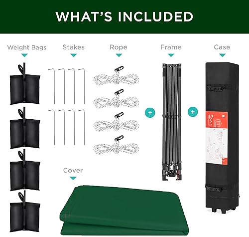 Miniatura 8 de Best Choice Products - Toldo desplegable de 10 x 10 pies, armable por 1 persona refugio portátil instantáneo con 1 botón de empuje, incluye una