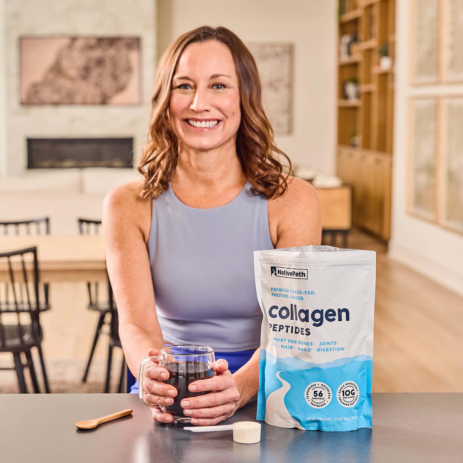 NativePath Collagen Peptides Protein - Hydrolyzed Type 1 & 3 Collagen Powder for Skin, Hair, Nails - 19.8 oz (56 Servings) — Amazon image 8