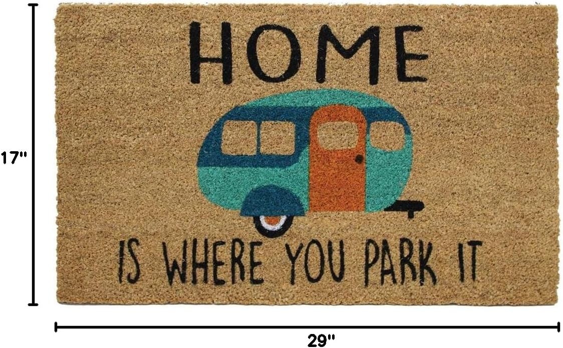 DEI 13656 Happy Camper Welcome Mat, 29-inch Length