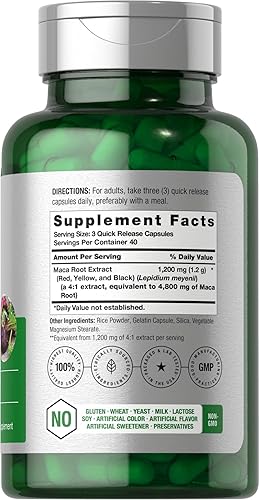 Miniatura 2 de Horbäach Maca Root Capsules for Men and Women 120 Pills High Potency Extract Non-GMO and Gluten Free Formula