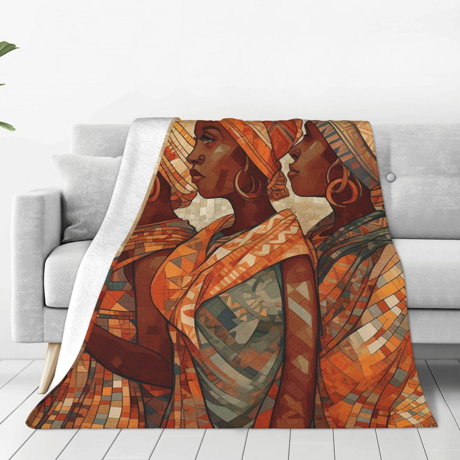 Couverture de poterie ethnique africaine légère et chaude plaid anti-froid pour toutes saisons